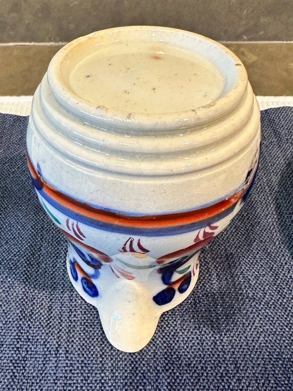 Vintage Gaudy Welsh Creamer Jug-Hand Painted Oyster Pattern Pink Luster-1800s